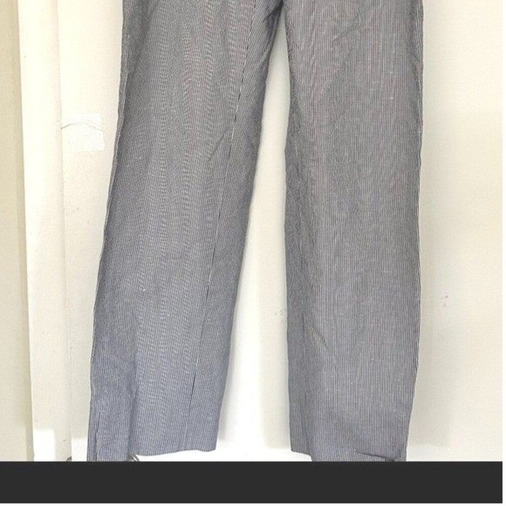 Brooks Brothers 346 Natalie Fit Gray White Stripe Size 4 Cotton Linen Nautical